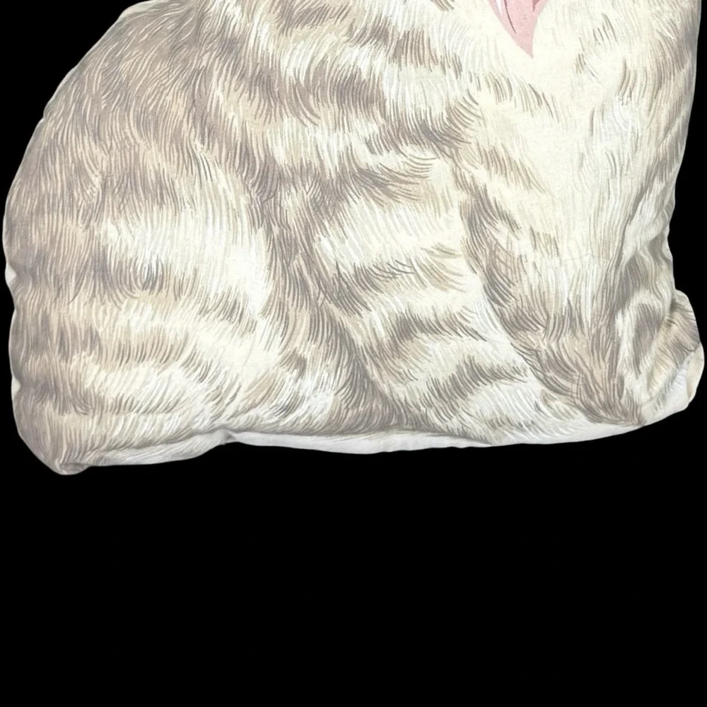 Tabby Cat Shaped Pillow 3D Cottagecore Country Grannycore Kitsch Vintage